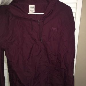 Maroon rain jacket